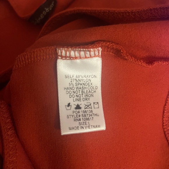 Shinestar Vibrant Brunt Orange Bodysuit Tanktop Women’s Size:L Spring Casual - Picture 5 of 5